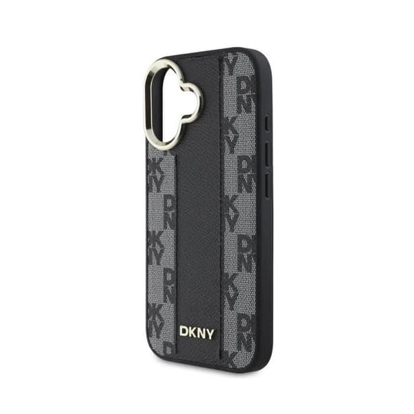 Coque - DKNY - iPhone 16 - Kompatibel med MagSafe - Rutig Motiv - Ultra-chic Svart