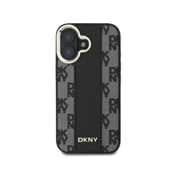 Coque - DKNY - iPhone 16 - Kompatibel med MagSafe - Rutig Motiv - Ultra-chic Svart
