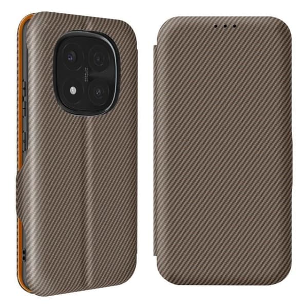Kolfodral för Redmi Note 14 Pro och 14 Pro Plus med kortfack i brunt
