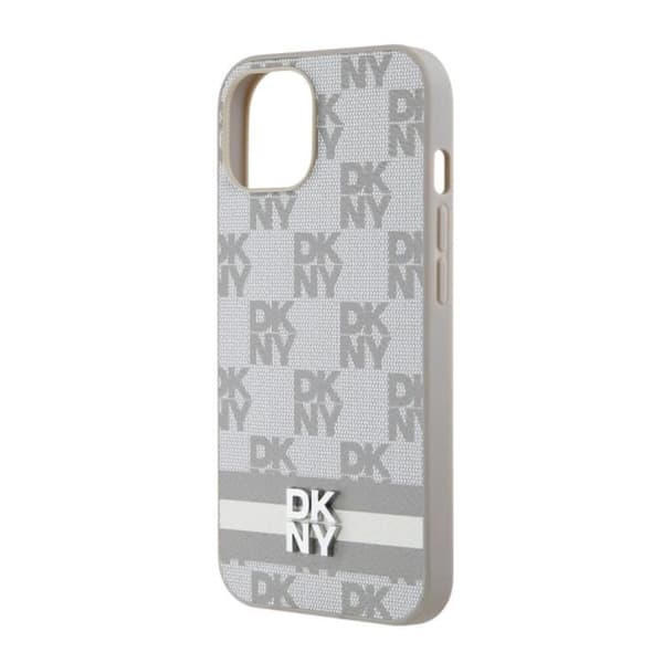 Elegant fodral för iPhone 12 / 12 Pro med rutiga och randiga mönster DKNY Beige