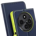 Miniatyrbild 4 av 4: Etui för Xiaomi Redmi 14C Plånbok Läder Saffiano Fancy Mörkblå