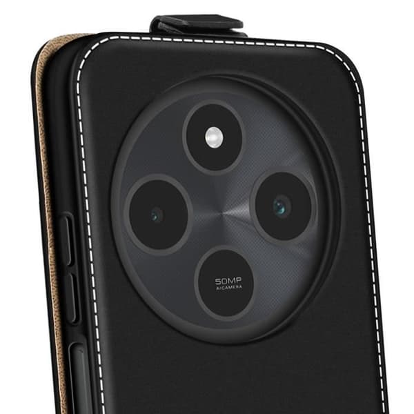 Husklapp Vertikal för Xiaomi Redmi 14C Kortfack Svart