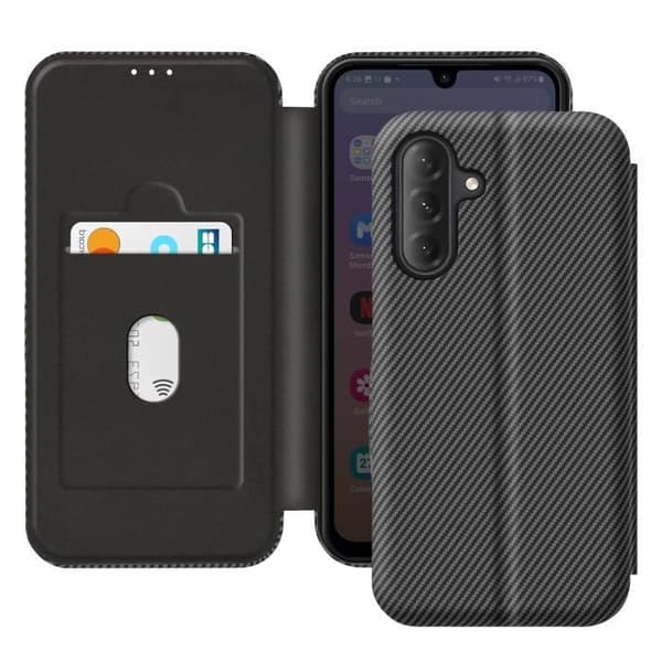 Kolfodral för Samsung Galaxy A26 med RFID-skydd och kortfack, svart