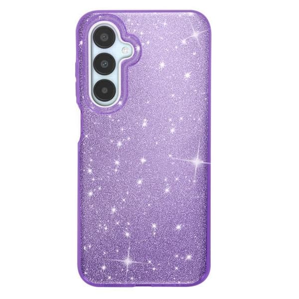 Glittrande Stötabsorberande Plånbok för Samsung Galaxy A25 Lila