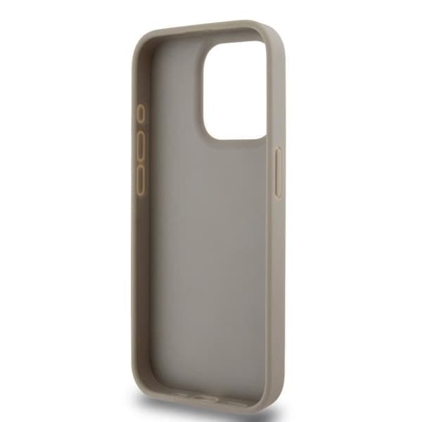 Elegant iPhone 14 Pro-skal med rutigt och randigt mönster DKNY beige