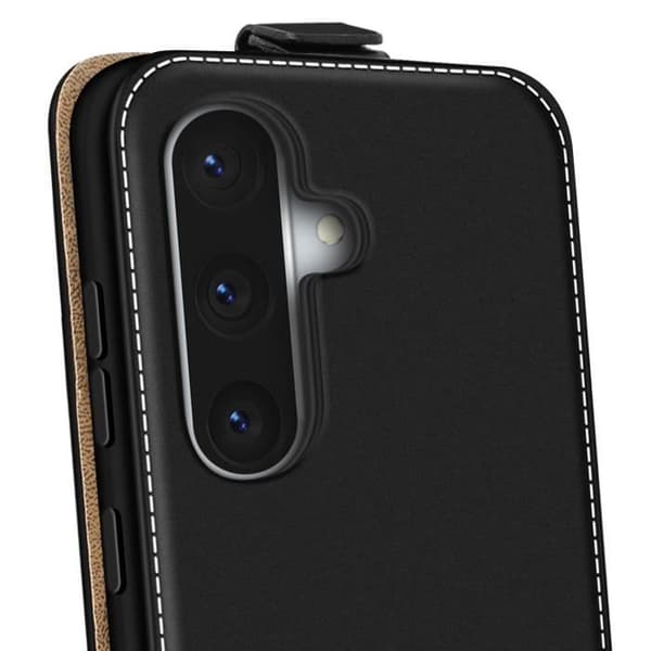Hus för vertikalt lock för Samsung Galaxy A36 med kortfack i svart