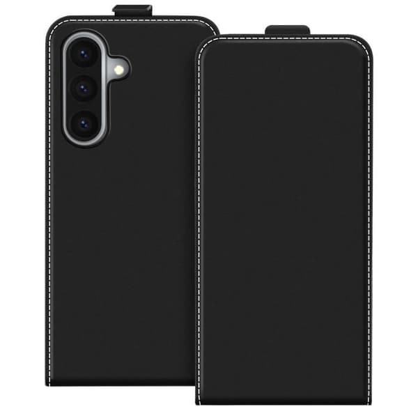 Hus för vertikalt lock för Samsung Galaxy A36 med kortfack i svart