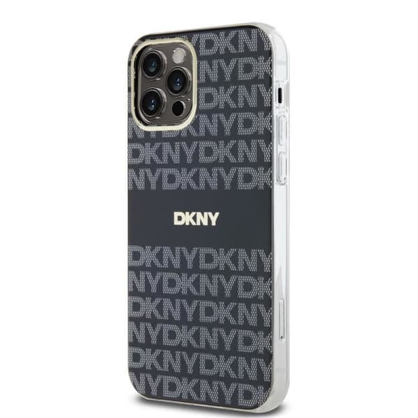 Skyddsväska för iPhone 12 / 12 Pro MagSafe i mjuk TPU med DKNY-mönster i svart