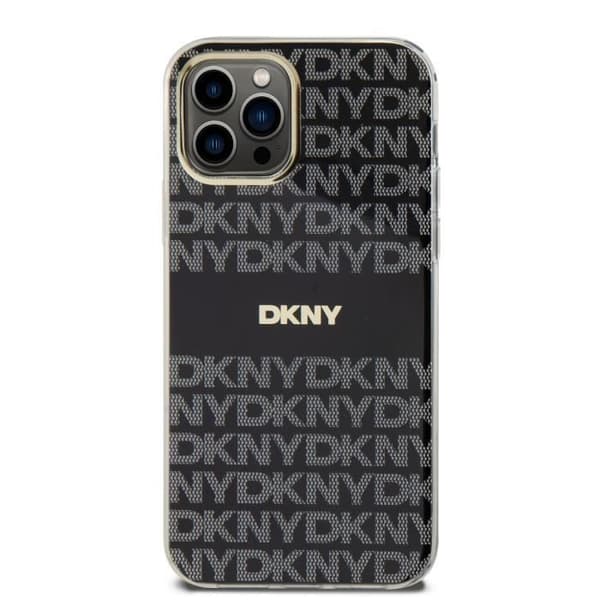 Skyddsväska för iPhone 12 / 12 Pro MagSafe i mjuk TPU med DKNY-mönster i svart