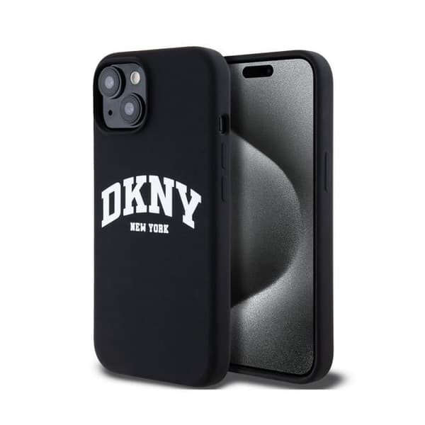 Coque för Apple iPhone 13 Liquid Silicone Edition Arch Kompatibel med MagSafe DKNY Svart