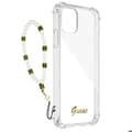 Miniatyrbild 2 av 2: iPhone 12 och 12 Pro Stötsäkert fodral Transparent Jewel Pearl Armband White Guess