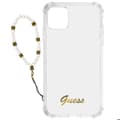 Miniatyrbild 1 av 2: iPhone 12 och 12 Pro Stötsäkert fodral Transparent Jewel Pearl Armband White Guess