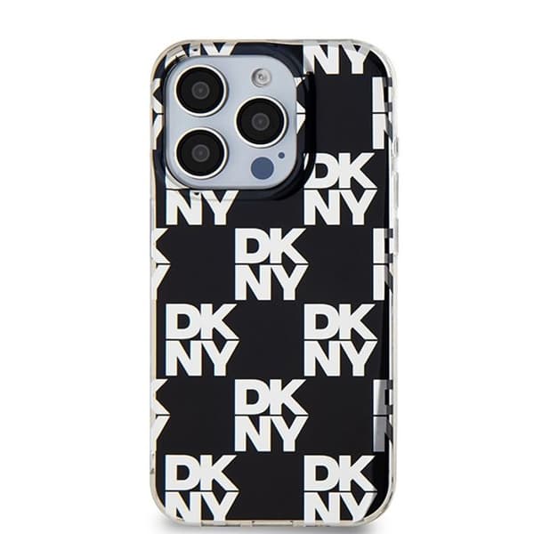 iPhone 15 Pro Fodral - DKNY IML Rutigt Mono Mönster (DKHCP15LHDLCEK) - Svart