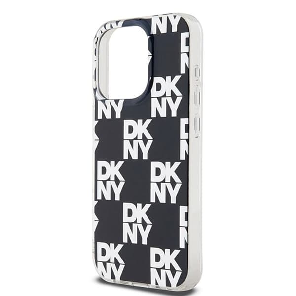 iPhone 15 Pro Fodral - DKNY IML Rutigt Mono Mönster (DKHCP15LHDLCEK) - Svart