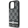 Miniatyrbild 3 av 6: Coque för iPhone 16 Pro Max - Hårt läderfodral från DKNY med rutigt och randigt tryck (DKHCP16XPCPTSSK) - Svart