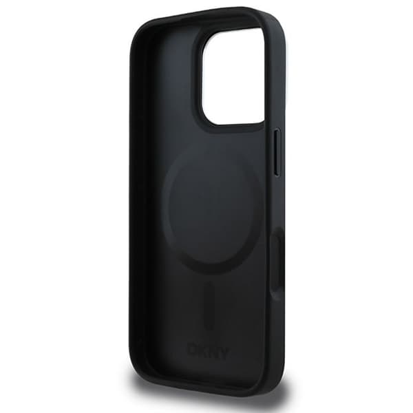 IPhone 16 Pro-fodral - DKNY läder hårdskal rutmönster Magsafe (DKHMP16LPCPVSLK) - Noir