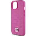 Miniatyrbild 4 av 6: iPhone 15-fodral - DKNY Lädermönster Metallogo MagSafe (DKHMP15SPSHRPSP) - Rosa