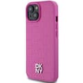 Miniatyrbild 5 av 6: iPhone 15-fodral - DKNY Lädermönster Metallogo MagSafe (DKHMP15SPSHRPSP) - Rosa