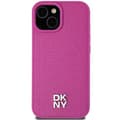 Miniatyrbild 6 av 6: iPhone 15-fodral - DKNY Lädermönster Metallogo MagSafe (DKHMP15SPSHRPSP) - Rosa
