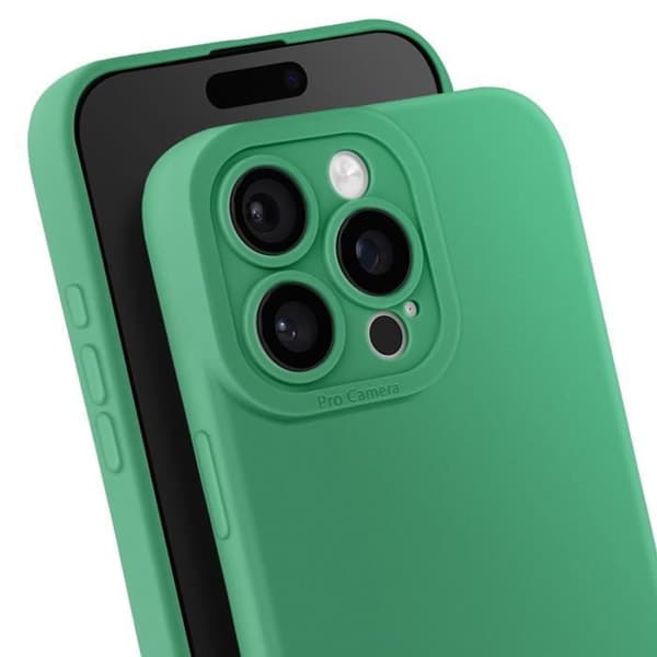 Silicone-skal för iPhone 16 Pro Max Smooth med skyddad kamerablock Grön