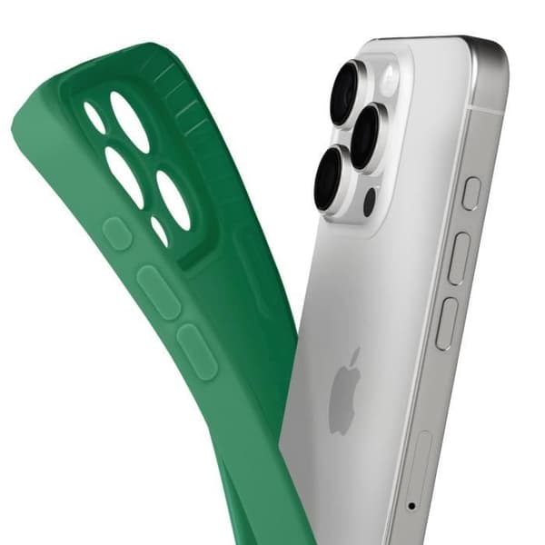 Silicone-skal för iPhone 16 Pro Max Smooth med skyddad kamerablock Grön