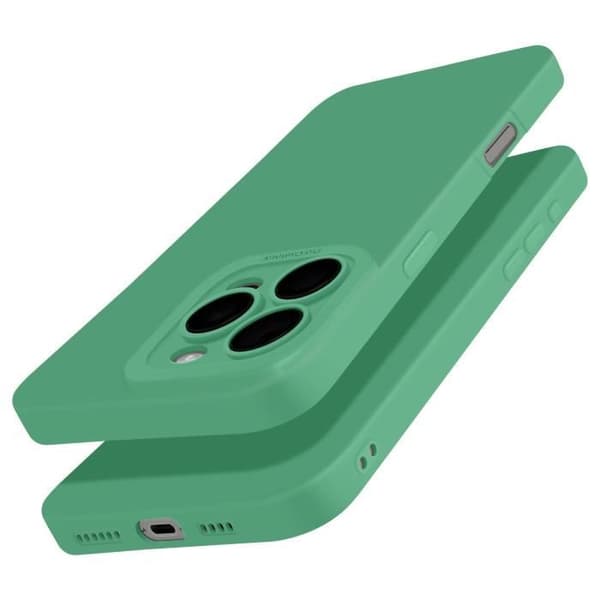 Silicone-skal för iPhone 16 Pro Max Smooth med skyddad kamerablock Grön