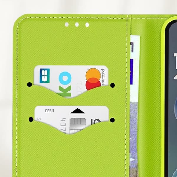 Étui för Motorola Moto G35 Plånbok Läder Saffiano Fancy Mörkblå