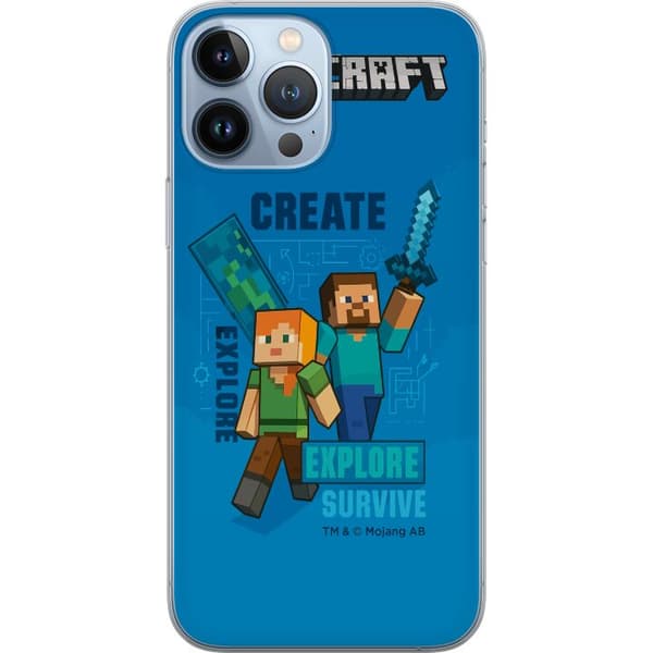 Apple iPhone 13 Pro Max Gennemsigtig cover Minecraft Huler