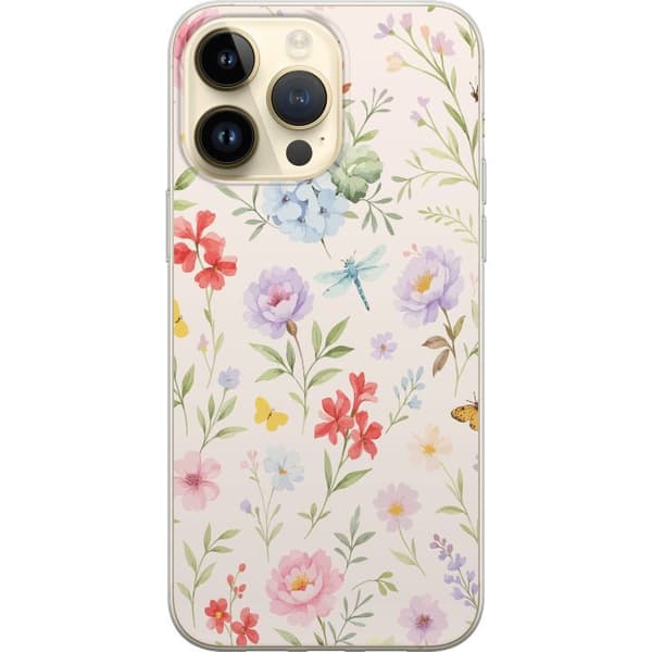 Apple iPhone 14 Pro Max Gjennomsiktig deksel Blomster