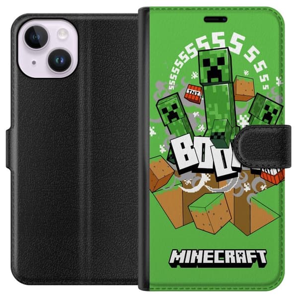 Apple iPhone 14 Tegnebogsetui Minecraft Boom