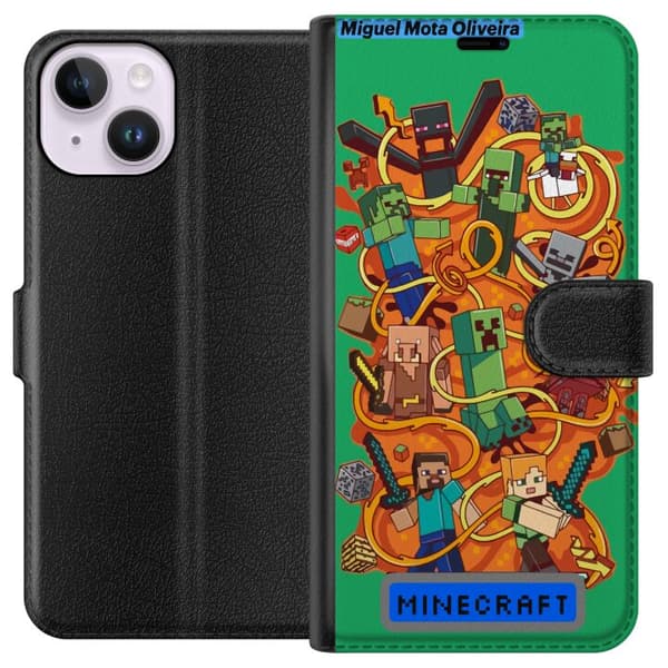 Apple iPhone 15 Lompakkokotelo Minecraft