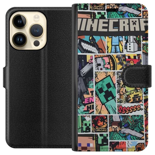 Apple iPhone 15 Pro Plånboksfodral Minecraft Art