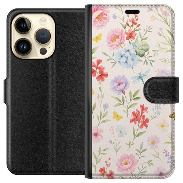 Apple iPhone 15 Pro Lompakkokotelo Kukat