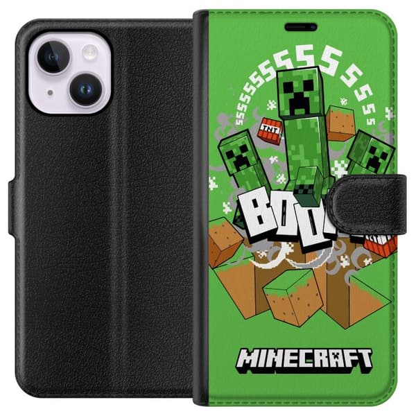 Apple iPhone 15 Plus Plånboksfodral Minecraft Boom