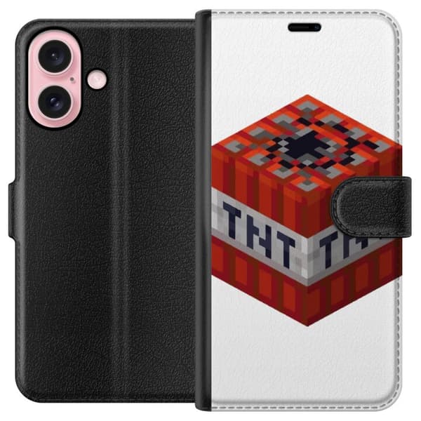 Apple iPhone 16 Lompakkokotelo Minecraft TNT