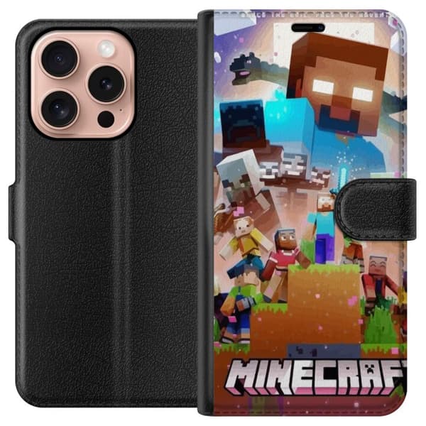 Apple iPhone 16 Pro Plånboksfodral Minecraft