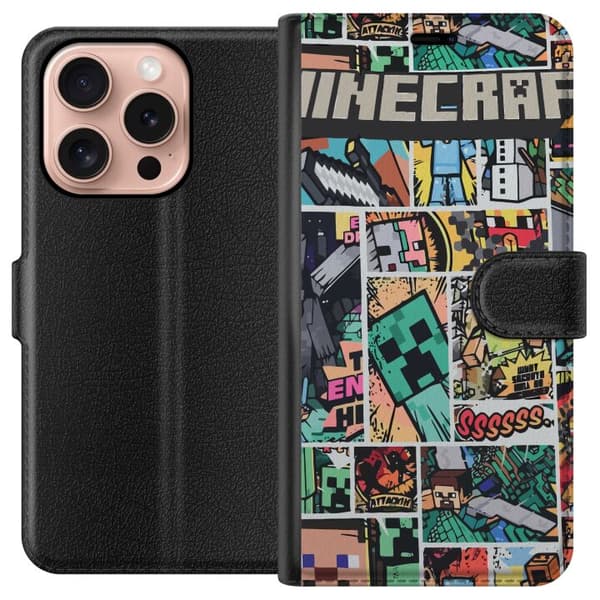Apple iPhone 16 Pro Tegnebogsetui Minecraft Kunst