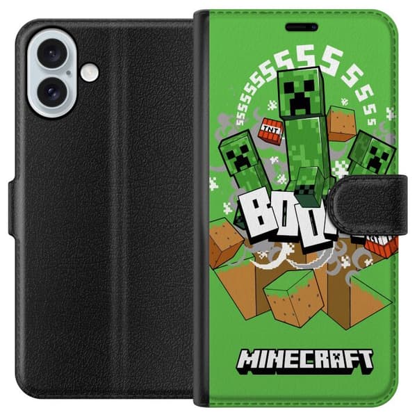 Apple iPhone 16 Plus Lompakkokotelo Minecraft Boom