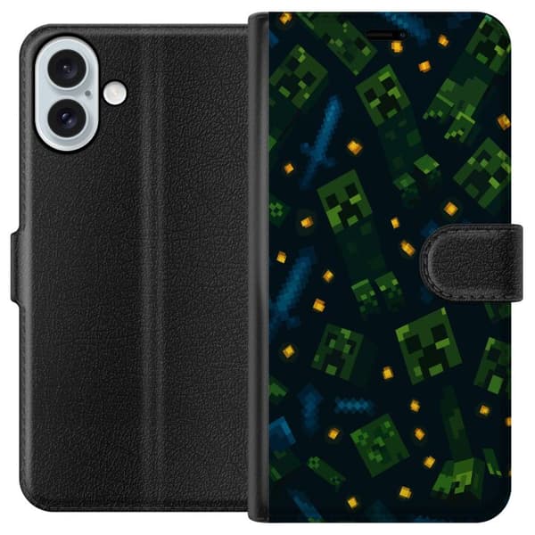 Apple iPhone 16 Plus Plånboksfodral Minecraft Dungeons Mob