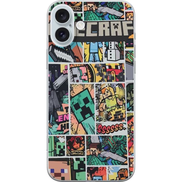Apple iPhone 16 Plus Gennemsigtig cover Minecraft Kunst