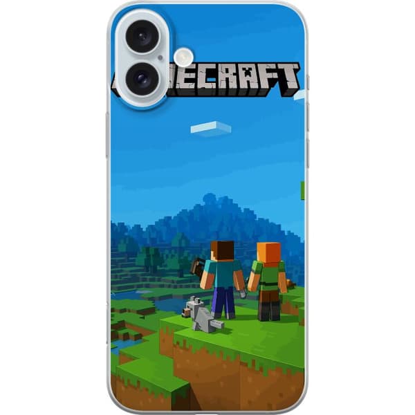Apple iPhone 16 Plus Genomskinligt Skal Minecraft Key Art