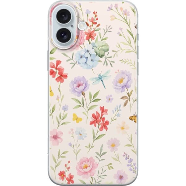 Apple iPhone 16 Plus Gennemsigtig cover Blomster