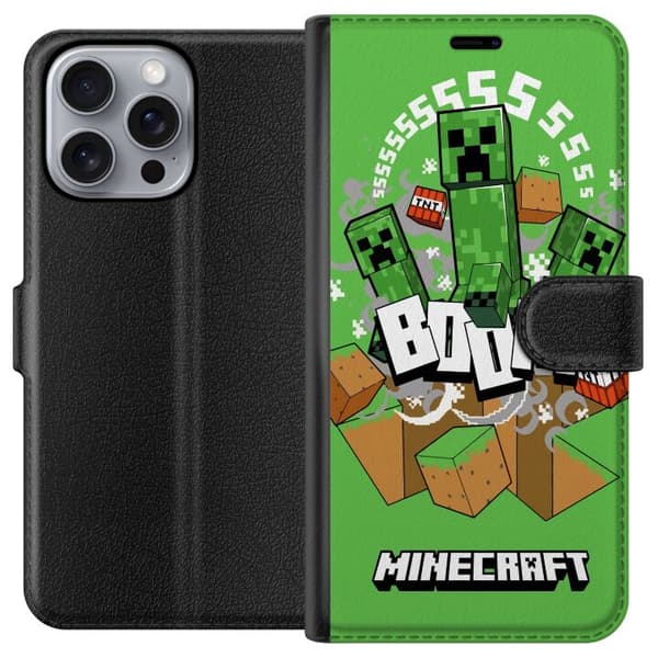Apple iPhone 16 Pro Max Plånboksfodral Minecraft Boom