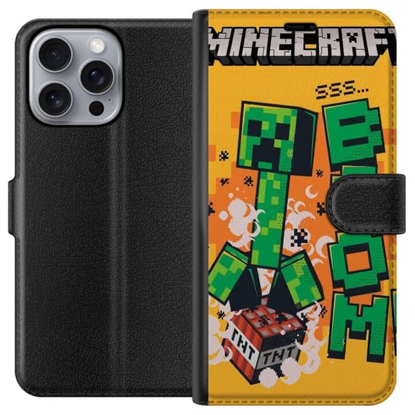 Apple iPhone 16 Pro Max Plånboksfodral Minecraft Boom