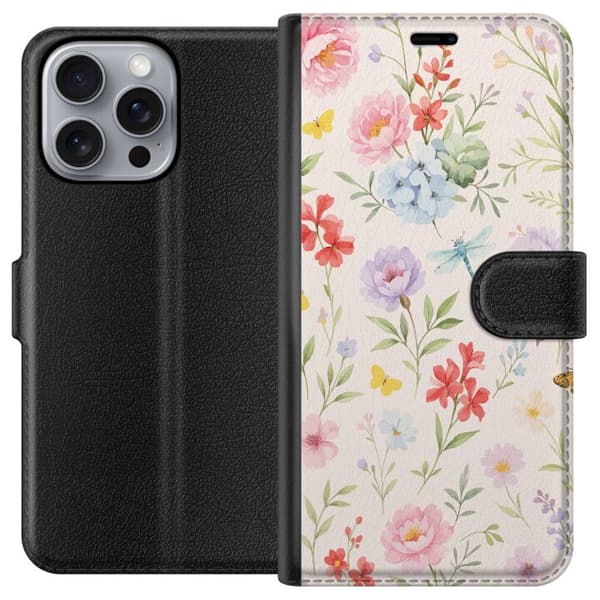 Apple iPhone 16 Pro Max Tegnebogsetui Blomster
