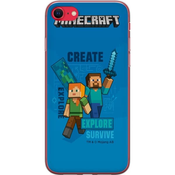 Apple iPhone SE (2020) Genomskinligt Skal Minecraft Caves