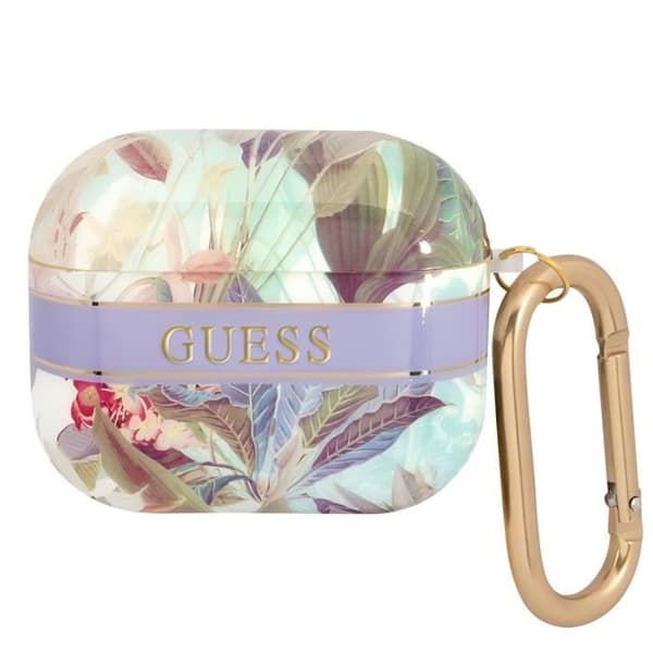 Fodral för AirPods 3 med nyckelring Blommig Pastelldesign Guess Flerfärgad