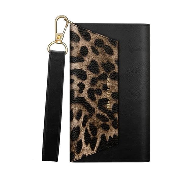 Pochette - IDEAL OF SWEDEN - iPhone 12/12 Pro - Läderskal Leopard - Avtagbar Rem - Fullständigt Skydd