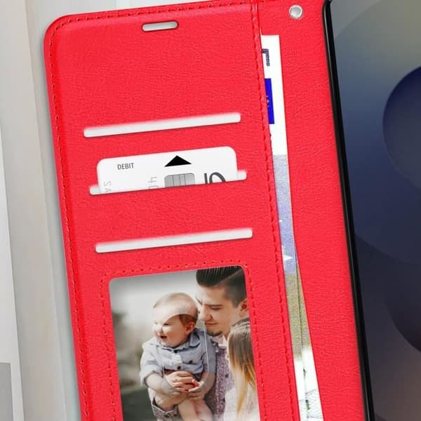 Étui för Samsung Galaxy S25 Ultra Plånbok med Handledsrem Mayaxess Röd