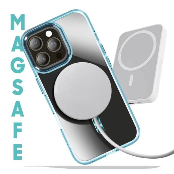 Coque MagSafe för iPhone 13 Pro Bakglas Färg Blå